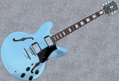 Firefly FF338PRO Full Size Semi Hollow body Electric Guitar (Metallic Blue Color)