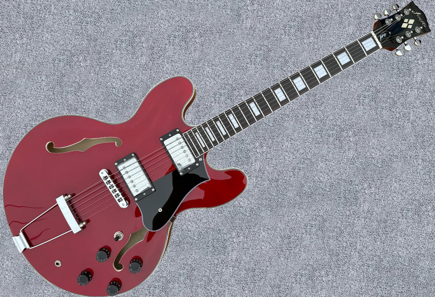 Firefly FF338PRO Full Size Semi Hollow body Electric Guitar (Transparent Red Color)