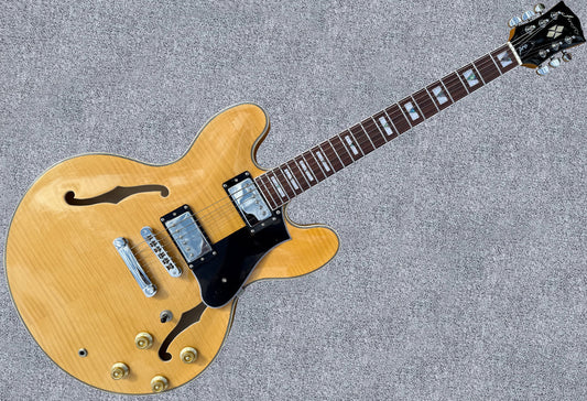 New Firefly Full Size Semi Hollow body Electric Guitar (Natural Color)