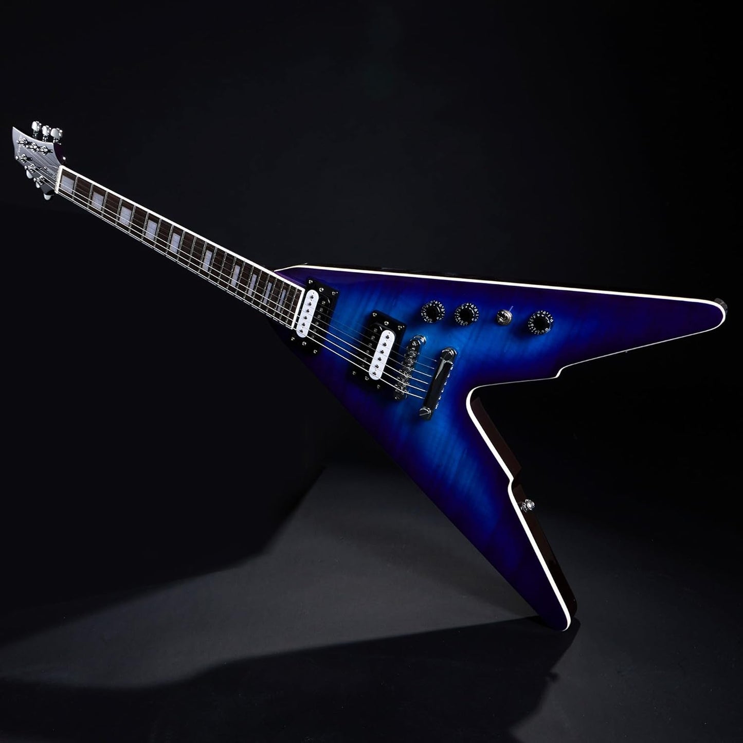 Firefly FFLV Solid Body Electric Guitar,Mahogany Guitar body,Stainless steel and ball end frets,rosewood fretboard(BlueBerry Color)