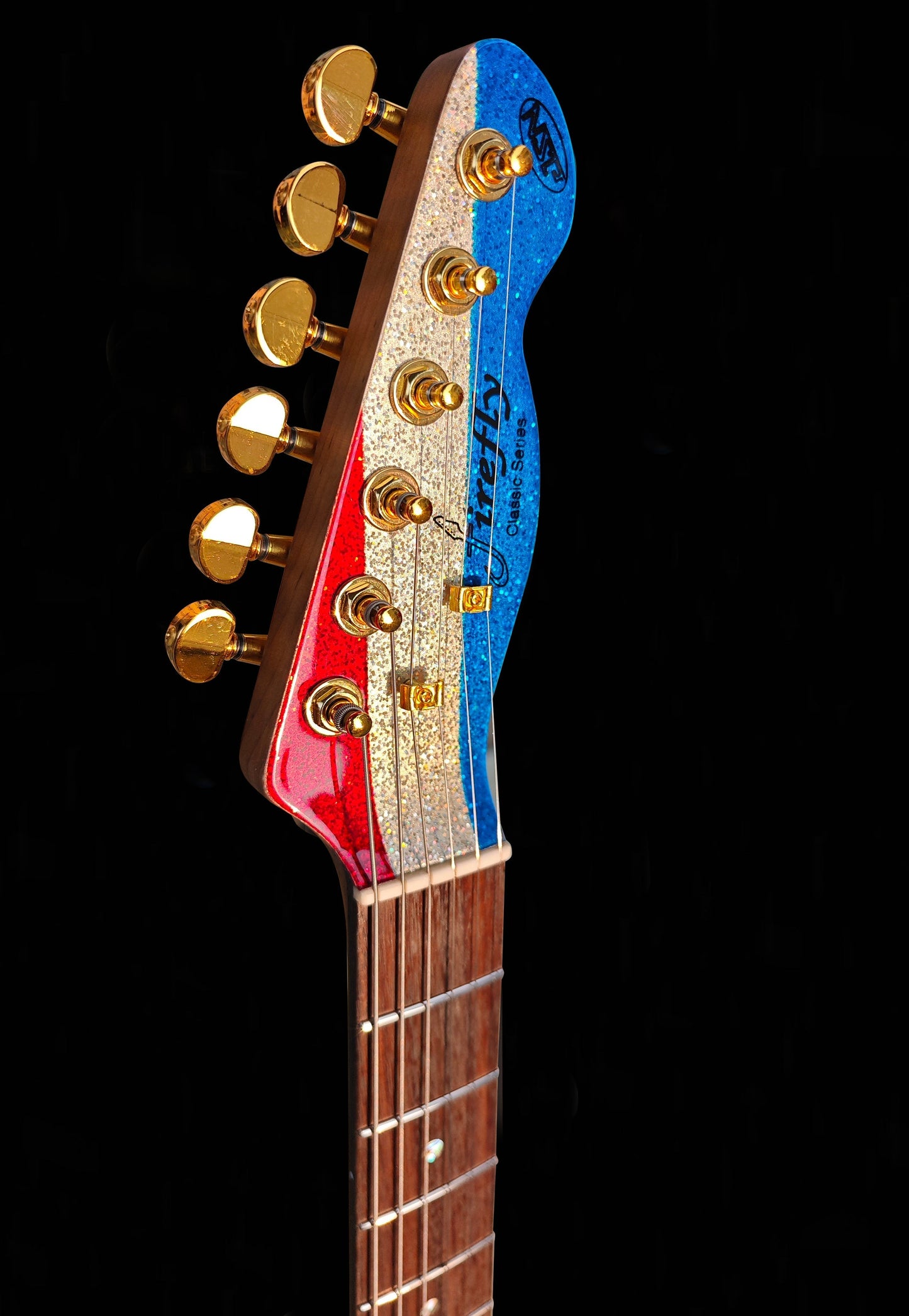 New Firefly FFTL Classic Model Electric Guitar (Red/Silver/Blue Stripes Color)