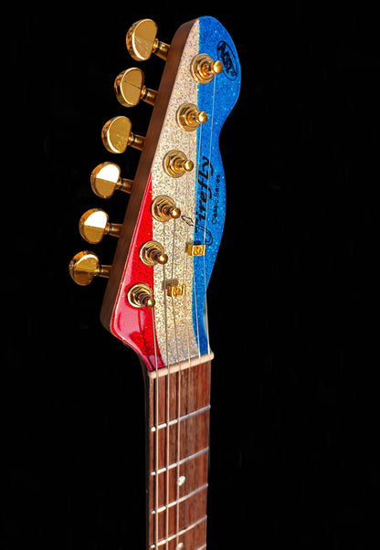 New Firefly FFTL Classic Model Electric Guitar (Red/Silver/Blue Stripes Color)