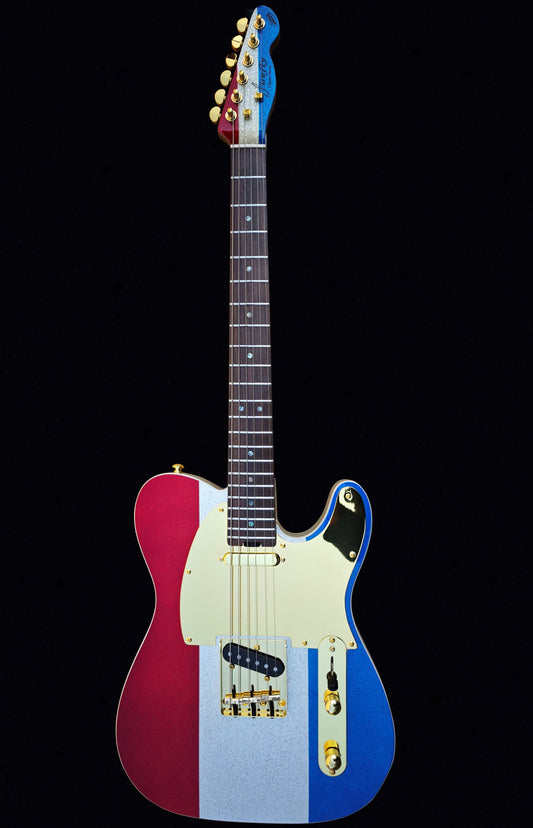 New Firefly FFTL Classic Model Electric Guitar (Red/Silver/Blue Stripes Color)