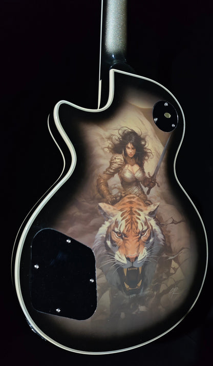 NEW Firefly FFSP CUSTOM ELECTRIC GUITARS ROLLER BRIDGE (Vintage Silver BURST) Tiger Queen