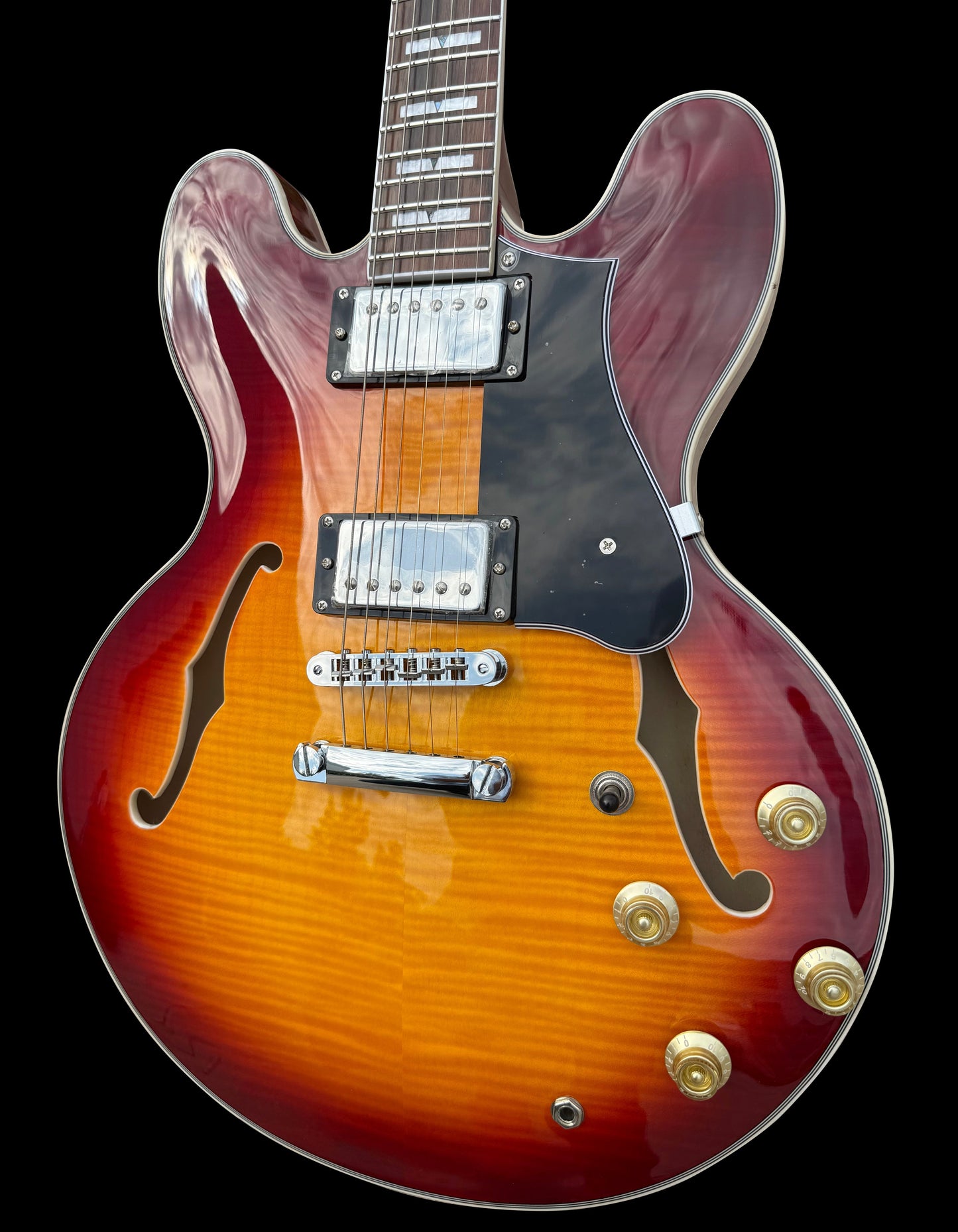 New Firefly Full Size Semi Hollow body Electric Guitar (Sunburst Color)