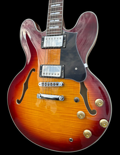 New Firefly Full Size Semi Hollow body Electric Guitar (Sunburst Color)