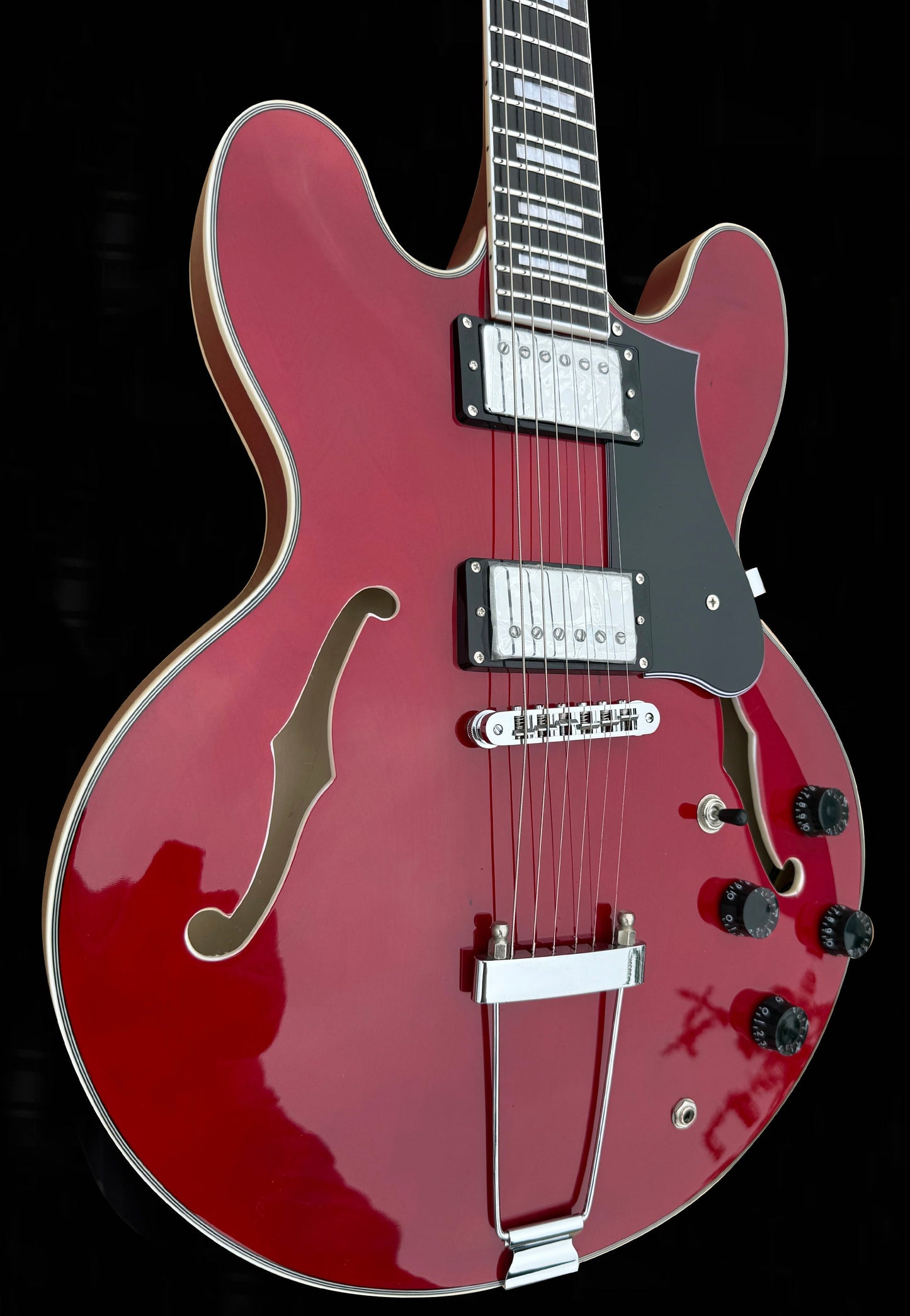 Firefly FF338PRO Full Size Semi Hollow body Electric Guitar (Transparent Red Color)